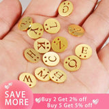 Mirror Polish Stainless Steel Initial Alphabet Charm DIY Jewelry 26Piece/lot