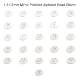 Mirror Polish Stainless Steel Initial Alphabet Charm DIY Jewelry 26Piece/lot