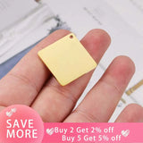 Fnixtar Stainless Steel Stamping Blank Square Charm Tags 25mm 20pc