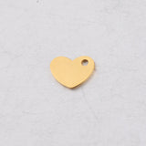 Fnixtar Small Love Heart Charm Mirror Polish Stainless Steel DIY Heart Charm