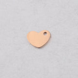 Fnixtar Small Love Heart Charm Mirror Polish Stainless Steel DIY Heart Charm