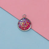 Fnixtar Stainless Steel Glitter Faux Druzy Resin Charm Pendant 30pc