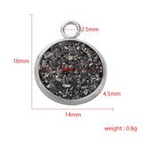 Fnixtar Stainless Steel Glitter Faux Druzy Resin Charm Pendant 30pc
