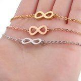 Fnixtar Stainless Steel Lucky 8 Infinity Bracelets Friendship 2piece/lot
