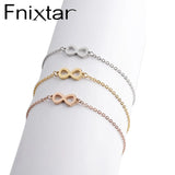 Fnixtar Stainless Steel Lucky 8 Infinity Bracelets Friendship 2piece/lot