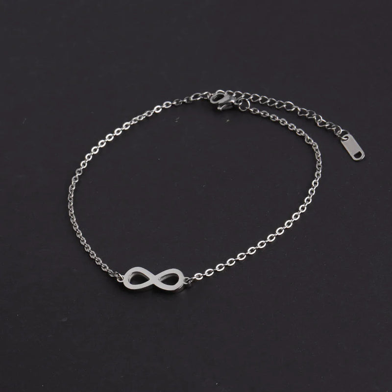 Fnixtar Stainless Steel Lucky 8 Infinity Bracelets Friendship 2piece/lot