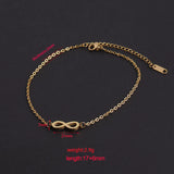Fnixtar Stainless Steel Lucky 8 Infinity Bracelets Friendship 2piece/lot
