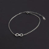 Fnixtar Stainless Steel Lucky 8 Infinity Bracelets Friendship 2piece/lot