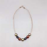Green Brown Baroque Pearls Choker Necklace, Casual Jewelry