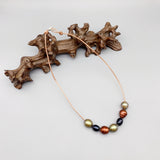 Green Brown Baroque Pearls Choker Necklace, Casual Jewelry