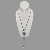 10-11mm Pearls Butterfly Turquoise Leather Necklace For Women Jewelry