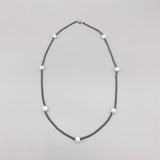 2mm Hematite 7-8mm Freshwater Pearls Necklace For Women
