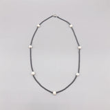 2mm Hematite 7-8mm Freshwater Pearls Necklace For Women