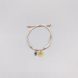 Hematite Initial Name Bracelet for Women Girls Kids Adjustable Cord 18K Charm