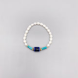 Turquoise Freshwater Pearl Bracelet with Chinese Ceramic Beads