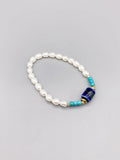 Turquoise Freshwater Pearl Bracelet with Chinese Ceramic Beads