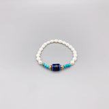 Turquoise Freshwater Pearl Bracelet with Chinese Ceramic Beads