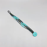 Turquoise Bracelet Peacock Glass Stone Button Casual Bracelet