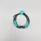 Turquoise Bracelet Peacock Glass Stone Button Casual Bracelet