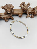 4mm Pearls Gray Labradorite Bracelet Amazonite 14K Filled Beads