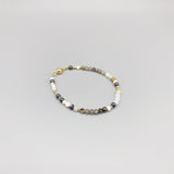4mm Pearls Gray Labradorite Bracelet Amazonite 14K Filled Beads