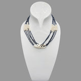 5 Strands Navy Beads 5-6mm Pearls Necklace - Women's Gift - Choker Necklace