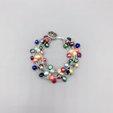 5 Strands Multicolor Potato Pearls Bracelet for Women Girls Glass Beads