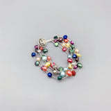 5 Strands Multicolor Potato Pearls Bracelet for Women Girls Glass Beads