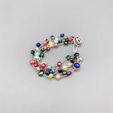 5 Strands Multicolor Potato Pearls Bracelet for Women Girls Glass Beads