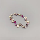 Freshwater Keshi Pearl Bracelet with Austrian Crystals