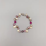 Freshwater Keshi Pearl Bracelet with Austrian Crystals