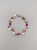 Freshwater Keshi Pearl Bracelet with Austrian Crystals