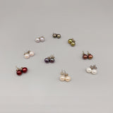 Freshwater Pearl Earring 925 Sterling Silver Backings Classic Stud Earring
