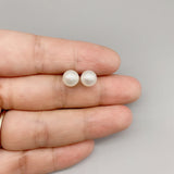 Freshwater Pearl Earring 925 Sterling Silver Backings Classic Stud Earring