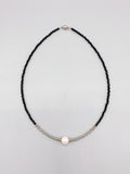 9-10mm AA High Freshwater Pearl Necklace with 2mm Smokey Crystals