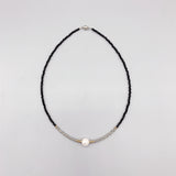 9-10mm AA High Freshwater Pearl Necklace with 2mm Smokey Crystals