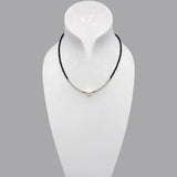 9-10mm AA High Freshwater Pearl Necklace with 2mm Smokey Crystals