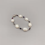 Baroque Pearls Bracelet with CZ Pewter Casual Jewelry