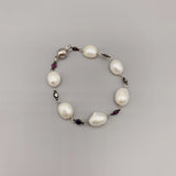 Baroque Pearls Bracelet with CZ Pewter Casual Jewelry