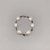 Baroque Pearls Bracelet with CZ Pewter Casual Jewelry