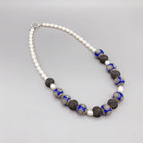 Enamel Beads Mesh Balls Freshwater Pearls Necklace Women 18 Inch