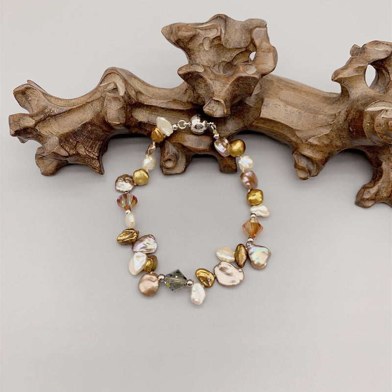 Earth Freshwater Keshi Pearls Bracelet Birthday Gift