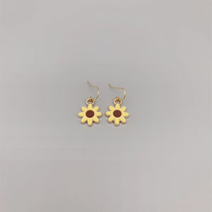 Enamel Flower Earring 925 Sterling Silver 14K Filled Dangle Bee Earring