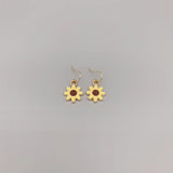 Enamel Flower Earring 925 Sterling Silver 14K Filled Dangle Bee Earring