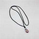 Baroque Pearl Pendant Necklace Classic Jewelry Braided Silk Cord