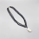 Baroque Pearl Pendant Necklace Layers Link Chains Choker Necklace