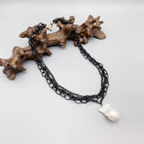 Baroque Pearl Pendant Necklace Layers Link Chains Choker Necklace