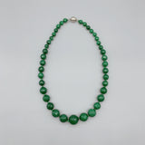 Green Agate Necklace Gradual Sizes Faceted Cut for Women