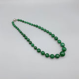 Green Agate Necklace Gradual Sizes Faceted Cut for Women