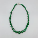Green Agate Necklace Gradual Sizes Faceted Cut for Women